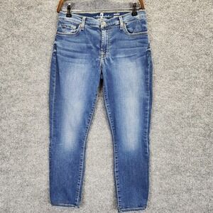 7 For All Mankind Jeans Womens 28 Blue Ankle Gwenevere Skinny Stretch Denim
